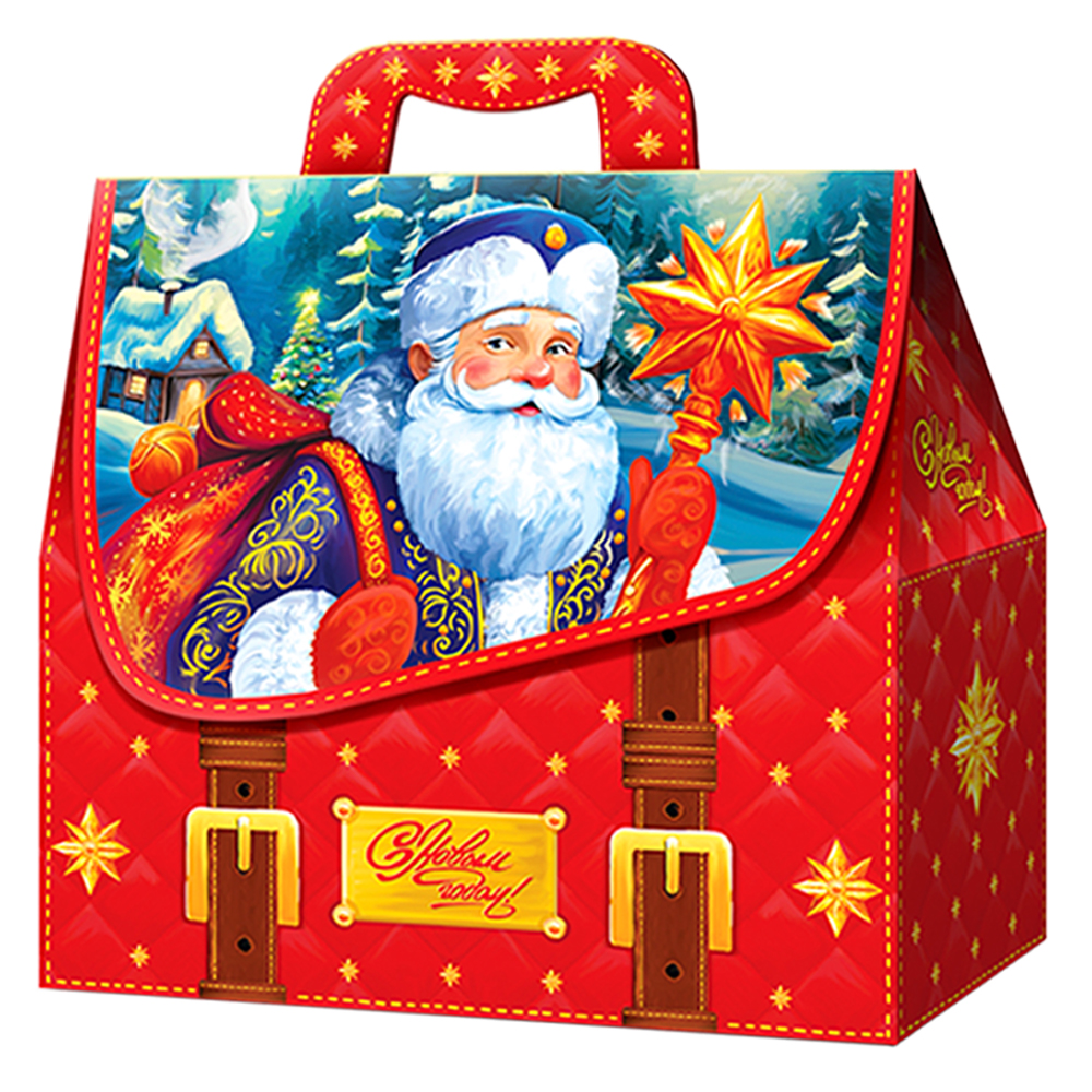 Коробка НГ 1,5 кг. Портфельчик Ретро (150)